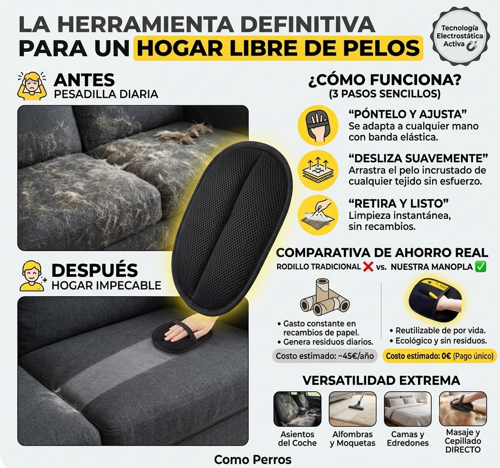 Guante de Limpieza Pelos de Mascotas